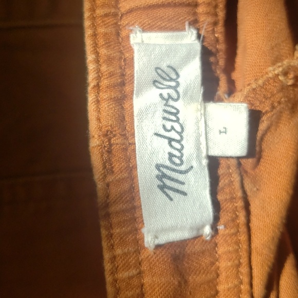 Madewell Camp Shorts High Waisted Rise Retro Elastic Burnt Orange Pockets - Picture 5 of 6